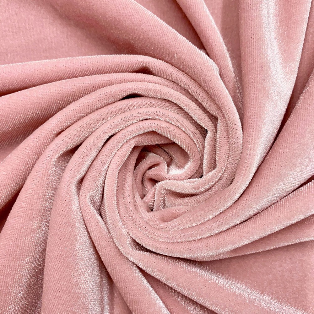 Princess DUSTY BLUSH Polyester Spandex Stretch Velvet Fabric for Bows, Top Knot