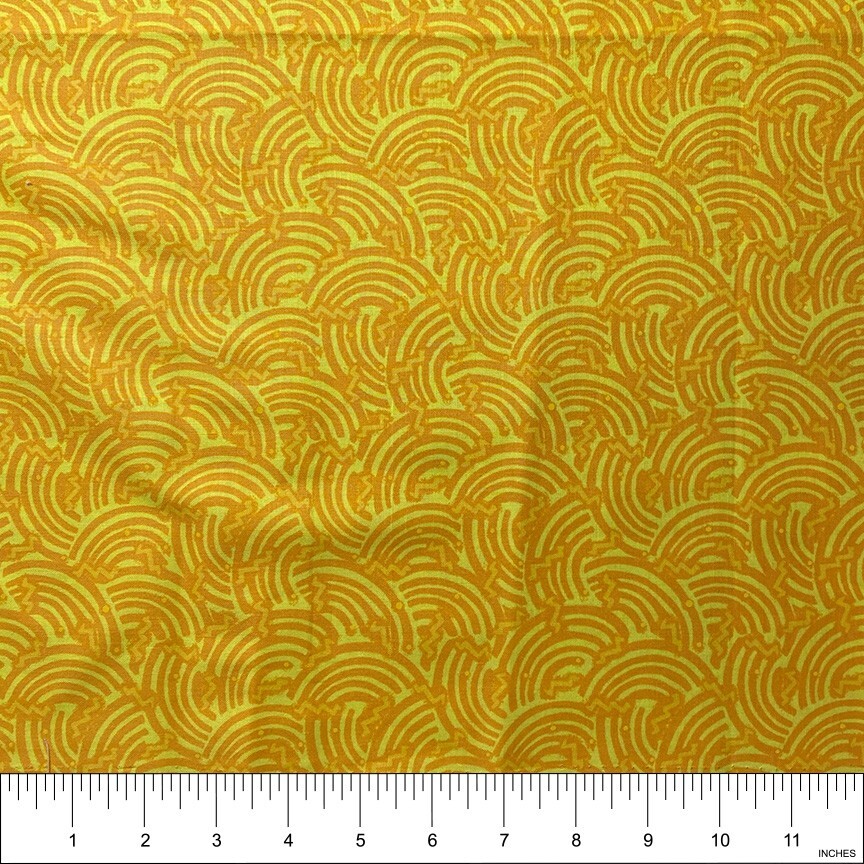 Orange Abstract Swirls Cotton Fabric for Quilt, Craft, Sew | 31″x44″