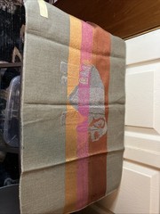 Fabric Sample Warrior Elephant Pink Orange Grey Rectangle 28” X 17”silk Linen