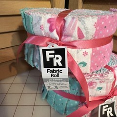 Two Cotto Flannel Pink And Light Green Jelly Rolls 2.5 X 42” 20 Strip Rolls