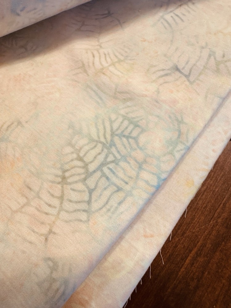 NEW Vintage Pastel Peach Pink Batik Cotton Fabric Quilt Sew Blender BTY 44″W