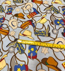 U S Marshall Cowboy Boots Fabric one 17 x 20 inch piece 100% Cotton Free Ship