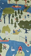 SOLVEJG MAKARETZ Jo-Ann HTF Park/Picnic/People Cotton Fabric 3.25 Yards X 43″
