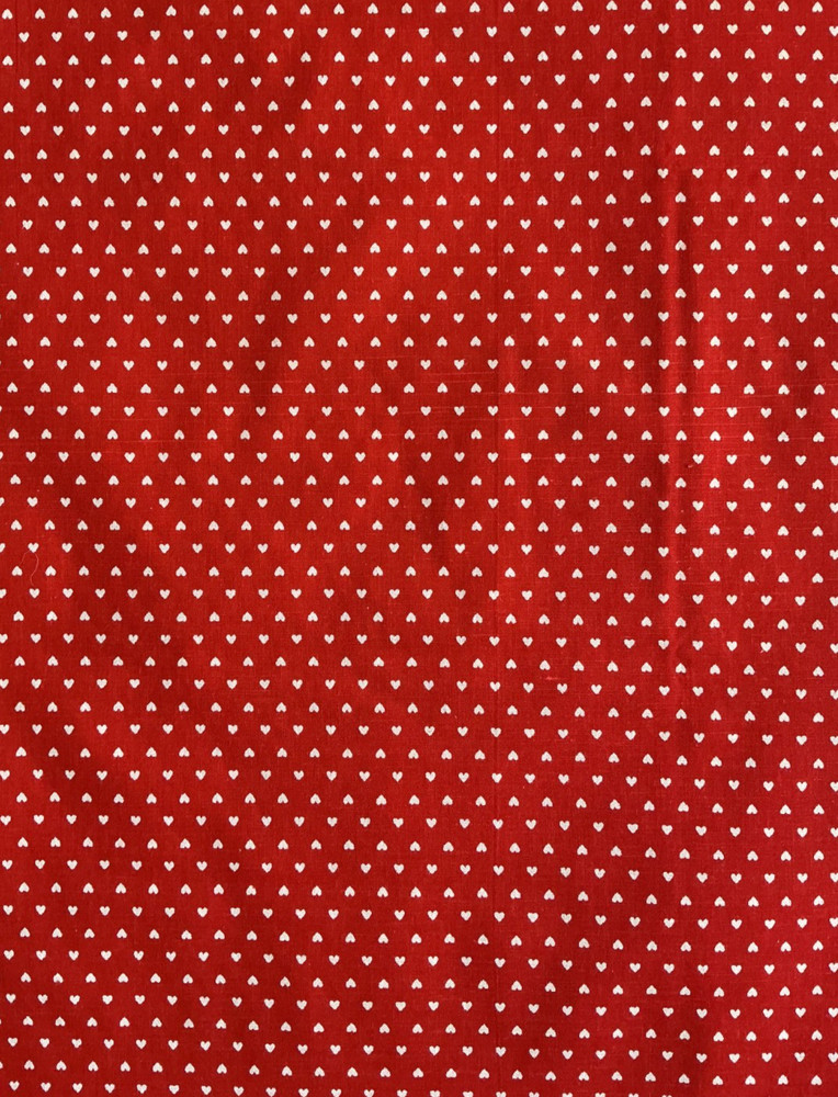 Valentine, Fat Eighth, Red with White Hearts 9” x 22” (cotton)