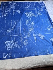 Vintage Hawaiian Islands Cotton Blue & White Fabric Ocean 44″ x 4 yards