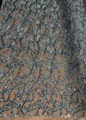 Celeste SAGE MINT GREEN Sequins on Mesh Lace Fabric by the Yard – 10134