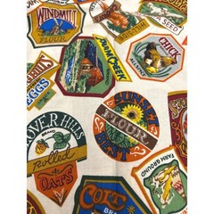 90s Joan Messmore Cranston Print Works Fabric Farm Label Farmcore Cottagecore