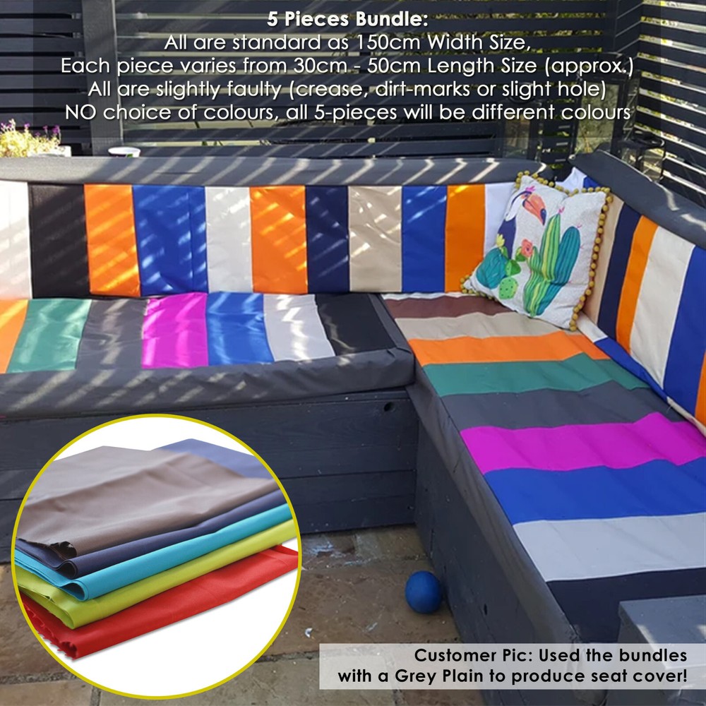 Waterproof Canvas Fabric,Faulty Off cuts Material,5pc Bundle Mix cols,Neotrims