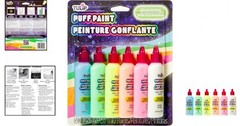 Dimensional Glow Fabric Paint Set 6-Pack Glow in Dark Bright Neon Colors