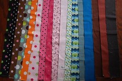 Lot of 25 strips of 2-1/4″ MIXED colors, binding, quilt, cotton fabric-grab bag