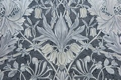 WILLIAM MORRIS CURTAIN FABRIC DESIGN Pure Honeysuckle & Tulip 3.7 MTRS BLACK INK