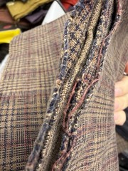 Vintage Handwoven Fabric Bundle Plaid Stripe Primitive Patchwork Cotton 10 pcs