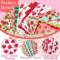 HunnmingRe 20 Pcs 10”x10” Watermelon Quilting 10 x 10 inches, Bright Colors