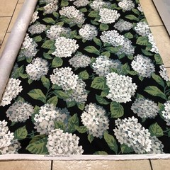 Hydrangea Onyx Fabric Black White and Gray Hydrangea Clusters 6 yards-8in”Lx57”W
