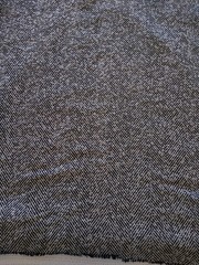 wool blend fabric 5+ yards LARGE HERRINGBONE TWEED black white 60 wide material