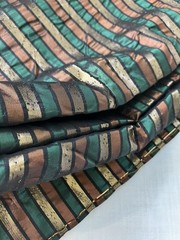 Vintage Fabric ~5 Yds Metallic Stripes (Black/Green/Gold/Copper) Costume/Craft