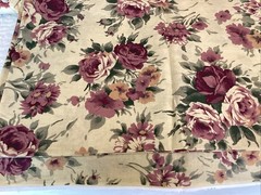Vtg Cranston Printworks Fabric Roses Floral Cottagecore Romantic Mauve 60″x143″