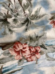 Hoffman International Fabric Hawaiian Island Hula Girl Palm Trees BTY X 42″