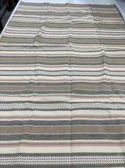 Vintage Woven Brown Cream And Pink Striped Upholstery Fabric 46” By 58”Wide
