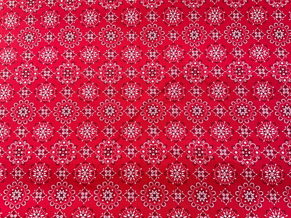 Western bandana Robert Kaufman Sevenberry red cowboy BTY