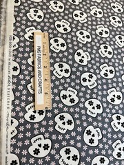 MODA Halloween Fab Boo 100% cotton fabric yard 36 x 44 SHADOW 22483 22 SKULLS
