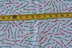 By 1/2 Yd, Red & Green Christmas Phrases on White, Quilting Treasures, P6850