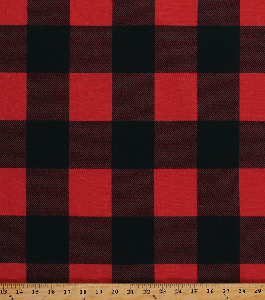 Home Decor 3″ Buffalo Plaid Red Black Decorator Cotton Fabric by Yard (D791.46)