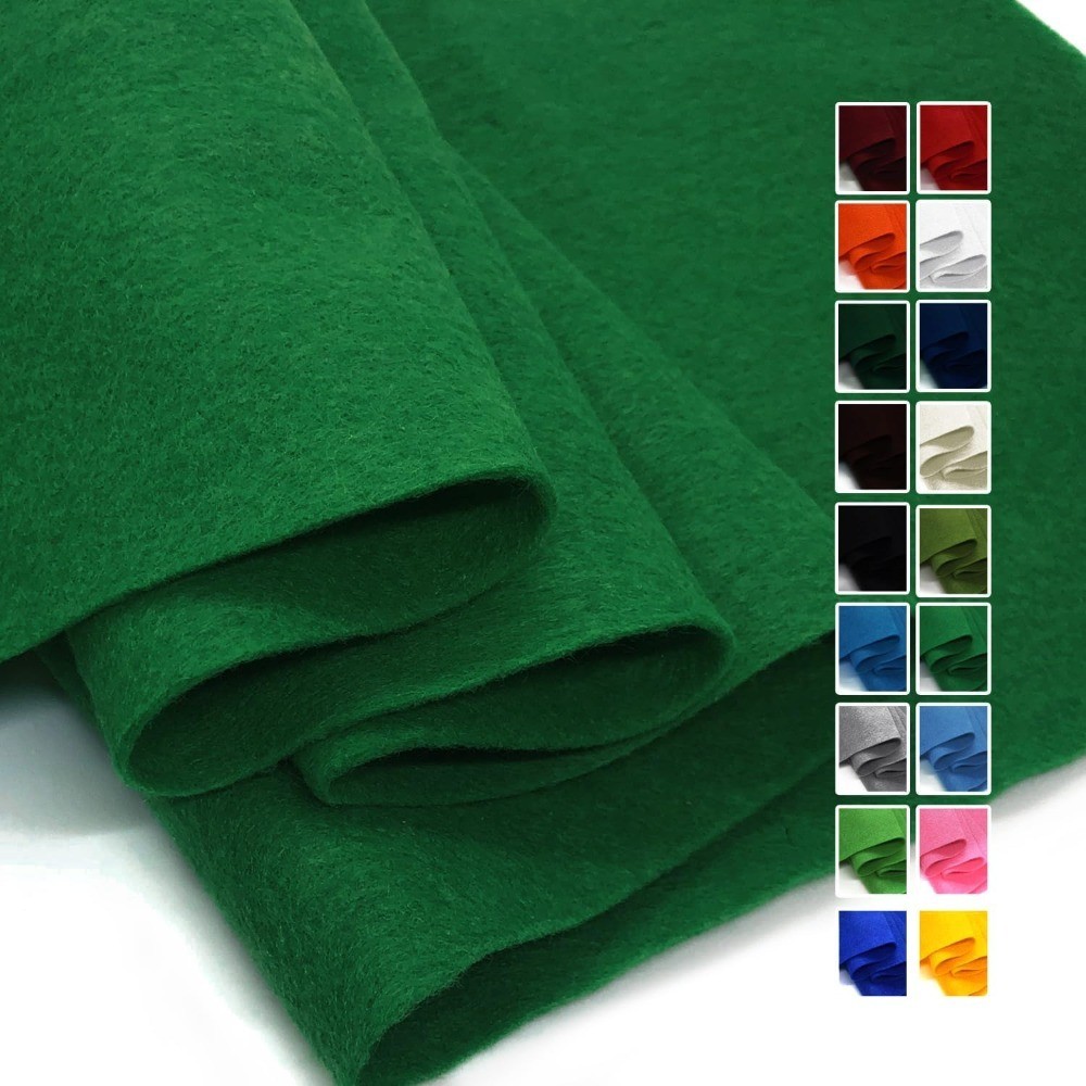 Emerald Green Felt Fabric 36×36 Inches One Square Yard 1.6mm Thick Soft Durable