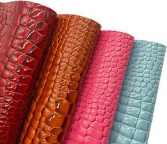 8Pcs Glossy Alligator Faux Leather Fabric,8″X12″(20Cmx30Cm) Bright Embossed Croc