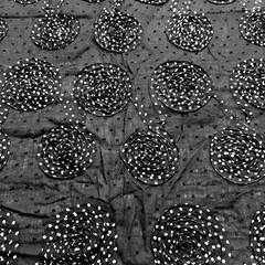 Unique 3D Black Fabric With Circular Polka Dots Pinwheels Lot of 1 Yard &16″ $10