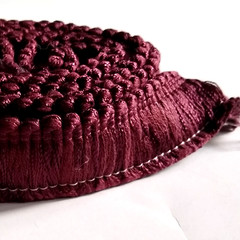 BURGUNDY Fringe 1.25″ Bias Thick Fluffy Cut Edging Throw Pillow Trim – 2 Yds
