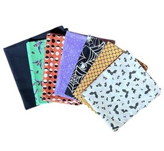 9×44″ Quarter Yard Set Of 7 Pieces 100% Cotton Fabric Halloween Spooky Theme