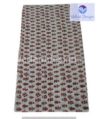 Pure Cotton Fabric Indian Sewing Craft Red Floral Print Material 5 Yard