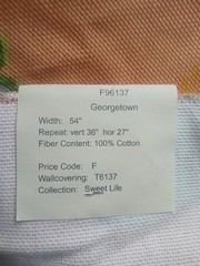 26″x26″ Thibaut discontinued Georgetown print fabric T6137