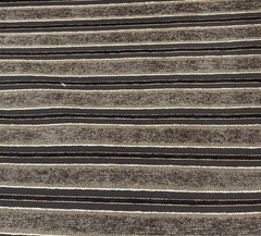 Dark Moody Brown Black Gold Tan Stripe Chenille Upholstery Fabric BTY B