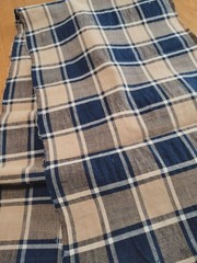 Brand Unknown Futon Side Panel Check Fabric Vintage Beige Indigo 32×158 cm