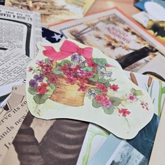 Junk Journal Lot 1Lb Ephemera Cards Ribbon Book Page Fabric Button Craft Collage