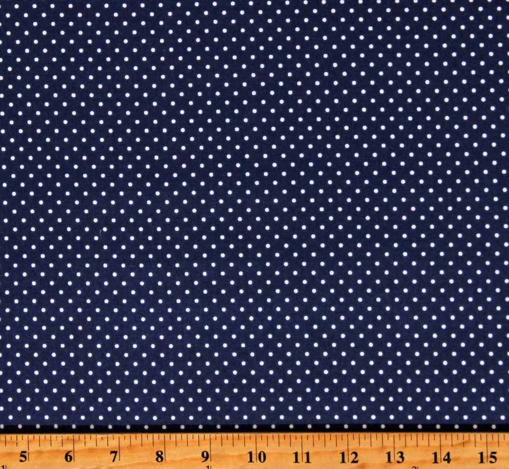 Cotton Swiss Dot Polka Dots Spots Spotted Navy Blue Fabric Print by Yard D138.19