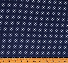 Cotton Swiss Dot Polka Dots Spots Spotted Navy Blue Fabric Print by Yard D138.19