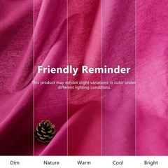 Hot Pink Linen Cotton Fabric 1 Yard Wide Breathable Cotton Linen Blend Fabric