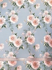 Brushed Single Spun 2 ways Stretch Big Floral Design Light-Medium Weight