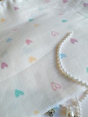 5 pcs (2 yds ea, 7”w) colorful mini heart double gauze cotton fabric 260216 A04