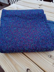 Vtg Upholstery Heavy Weight Fabric Purple Teal Burgundy Blue 12′ X 4′
