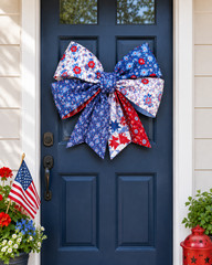 Front Porch Charm Patriotic 4th Main Blue 4693-75 Fabric By half yd cont cuts