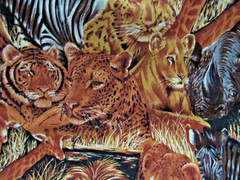Hoffman International Fabrics Jungle Animal Print Zebra Tiger 2 1/4 yd. x 45 in