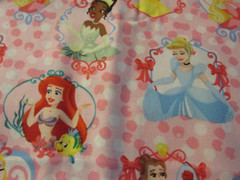 Vintage 30″ x 44″ Quilt Fabric Princess Gem Frames Disney Ariel Belle Cinderella