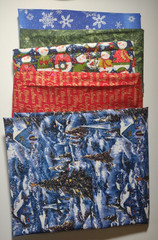 Lot of 5 Cotton Christmas Holiday Winter Prints Snowman 3+ yds total
