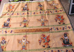 1 Yards x 44″ Quilt Fabric Prim Halloween Connecting Threads Owl Cat Witch Funny