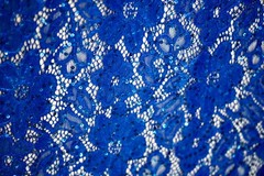 LACE EMBROIDERED FLORAL FABRIC WITH BEAD SPARKLE ROYAL BLUE 60″ WIDE BY THE YARD