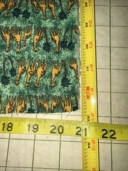 Fabric Piece Green with Giraffe and palm Trees Perfect Quilting or using Scenes